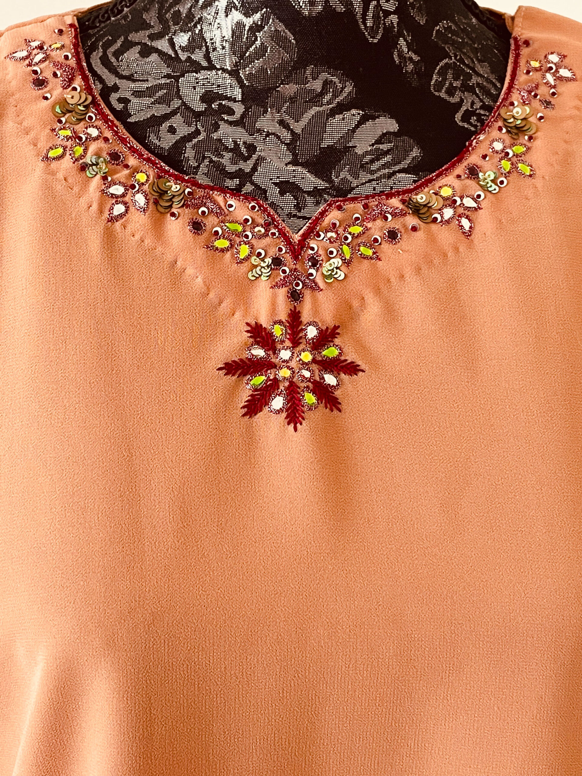 long embroidered georgette kurti
