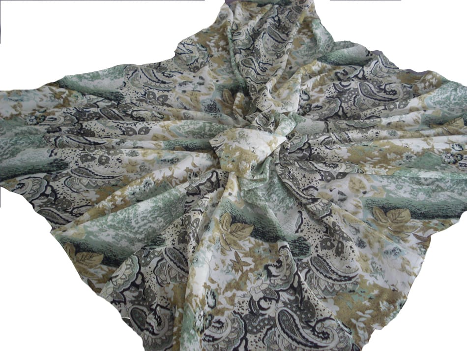 Printed green georgette square scarf