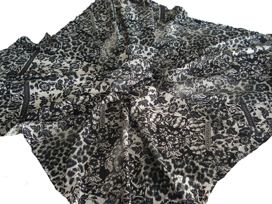 Black leopard print stole