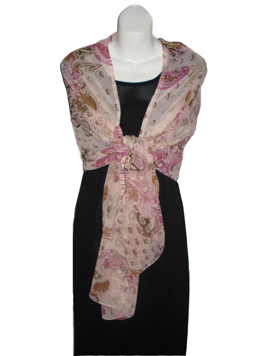 Printed pink georgette stole